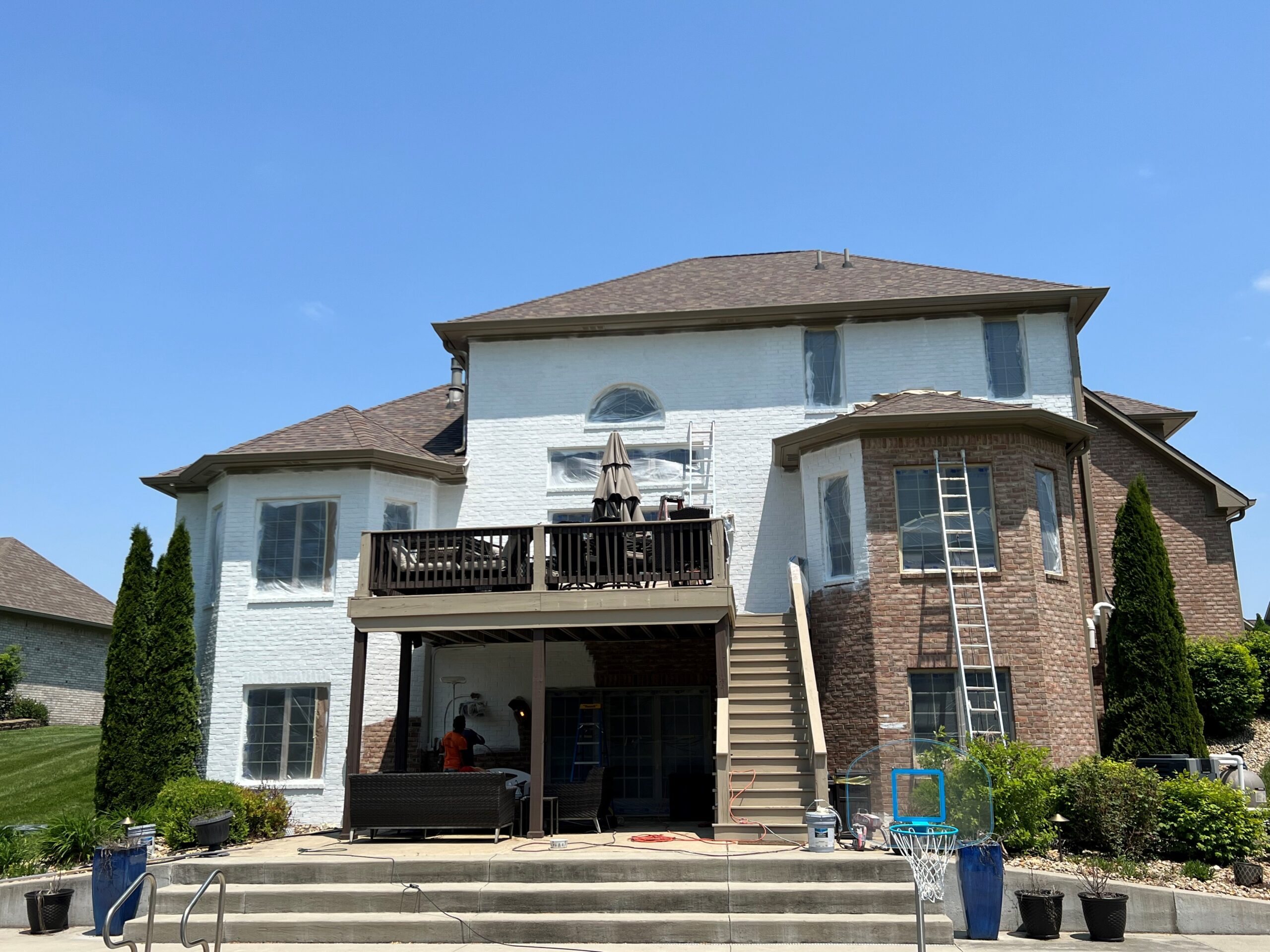 Exterior painting in progress