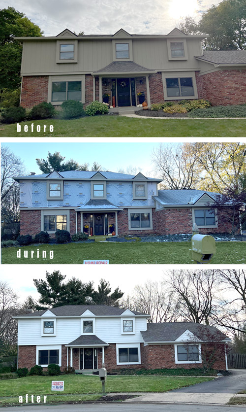 siding replacement-before-during-after
