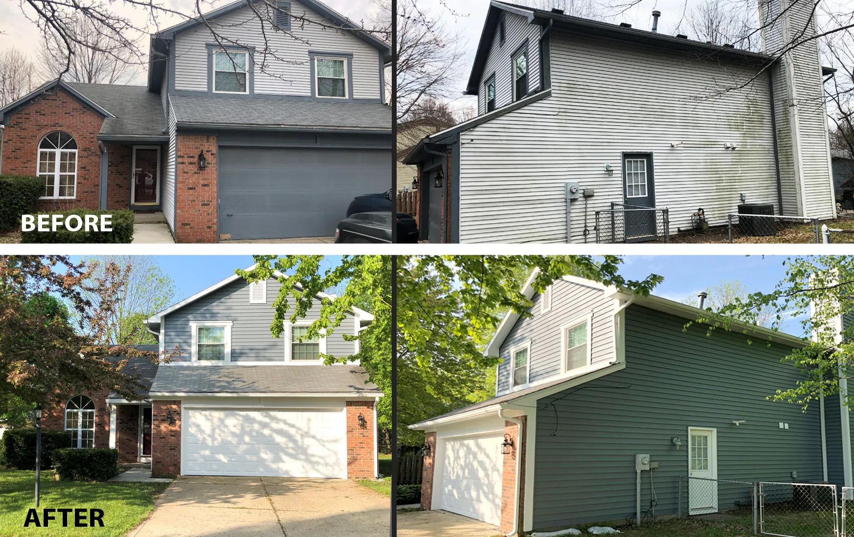 Exterior before and after