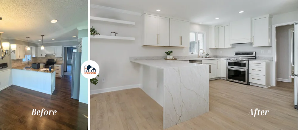 Open floor plan kitchen remodel-Before & After